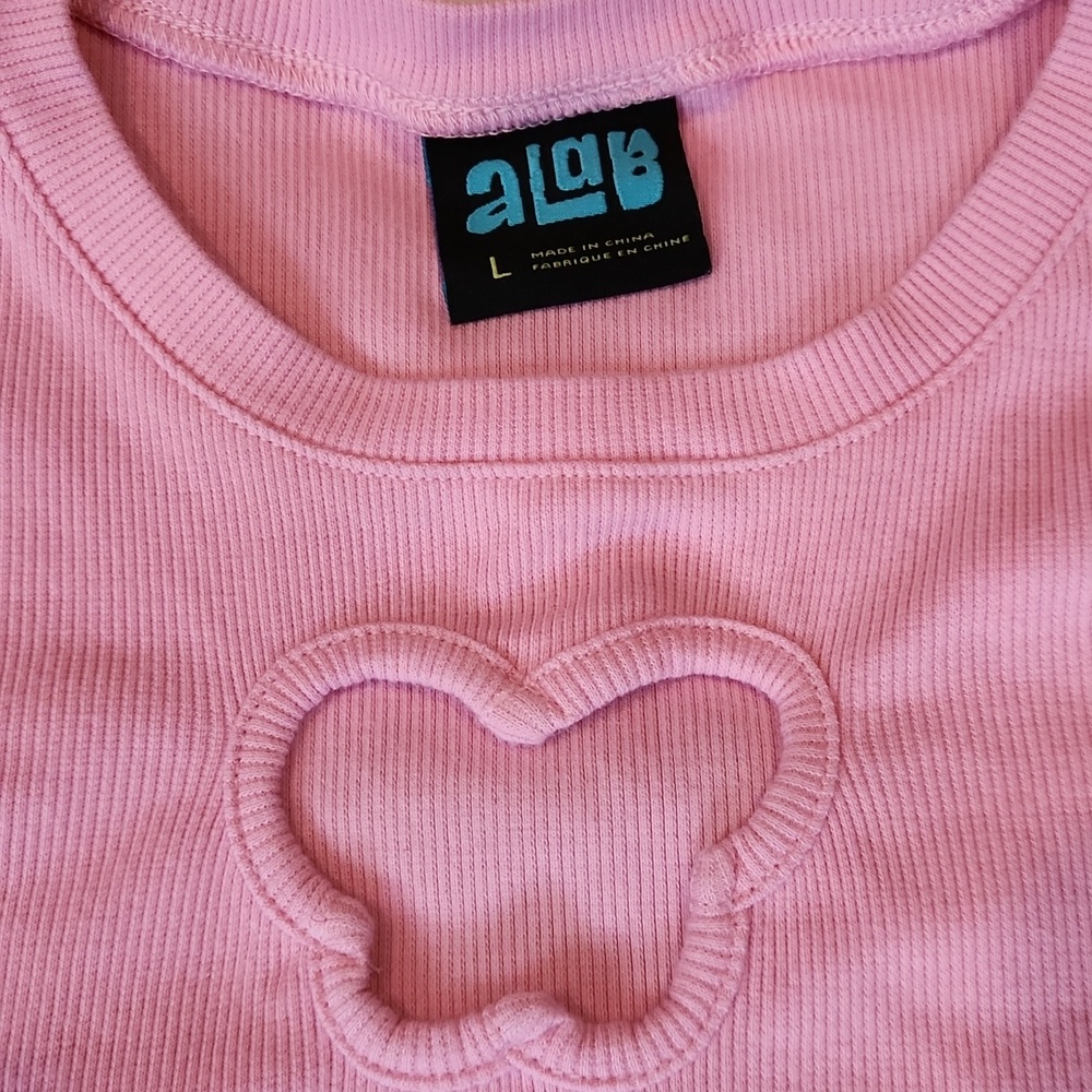 A. LAB Urban Outfitters Baby Pink Cutout Crop Top - Picture 3 of 4